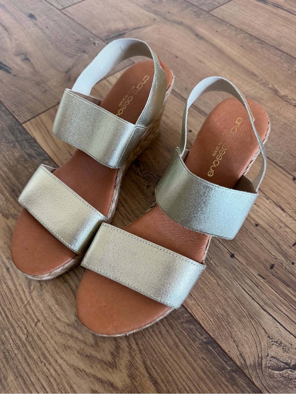 André Assous Allison Espadrille Wedges Made in Spain Women’s Size 38 (7) leather